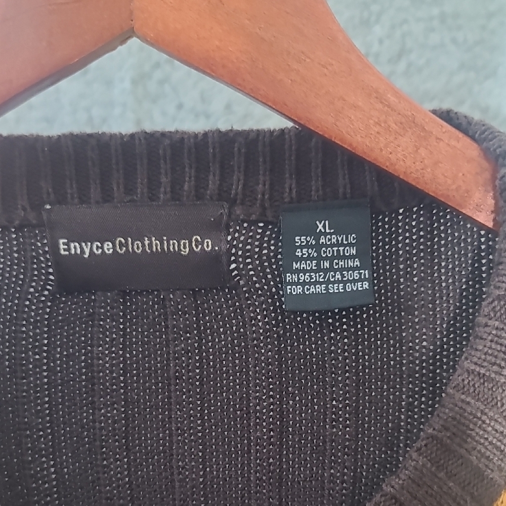 Enyce - Argyle Pattern Sweater - Black, Gold, Tan - Picture 2 of 7